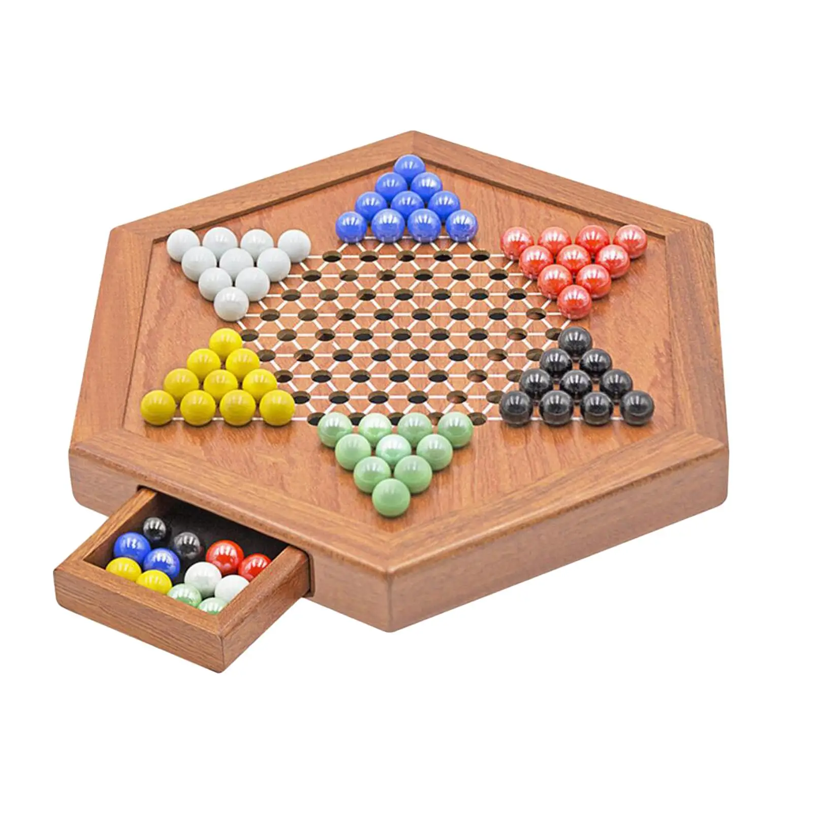 Chinese Checkers Luxury Wooden Board Game with Glass Marbles Drawer Storage for Family Children Gift
Chinese Checkers Luxury Wooden Board Game with Glass Marbles Drawer Storage for Family Children Gift