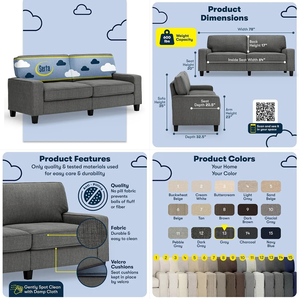 Modular Sectional Sofa Couches for Living Room, Loveseat Sofa Couch with Adjustable Backrest, 2 Seater Sofa Couch with Comfy Cu
Modular Sectional Sofa Couches for Living Room, Loveseat Sofa Couch with Adjustable Backrest, 2 Seater Sofa Couch with Comfy Cu