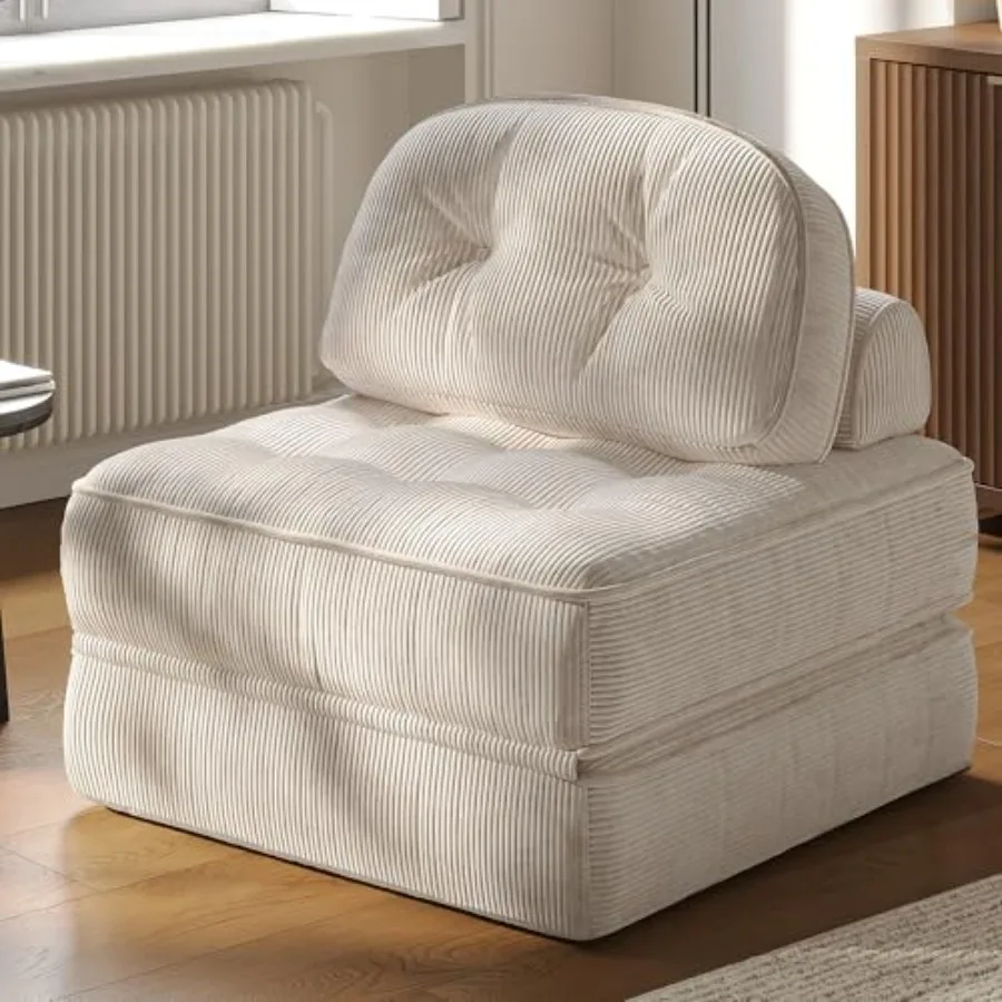 Folding Sofa Bed with Pillow for Home Lounge and Gaming, Ribbed Velvet, Gray, Converts Easily from Couch to Bed
Folding Sofa Bed with Pillow for Home Lounge and Gaming, Ribbed Velvet, Gray, Converts Easily from Couch to Bed