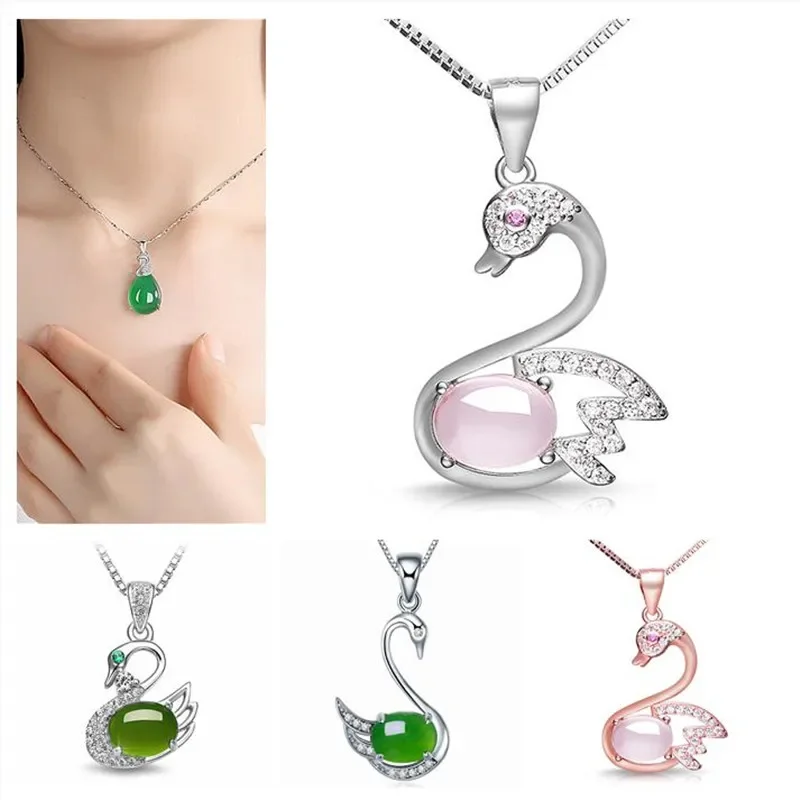 Блестящее розовое нефритовое ожерелье с подвеской в виде лебедя, цепочка из стерлингового серебра 925 пробы, модные женские украшения, идея подарка на день рождения
Блестящее розовое нефритовое ожерелье с подвеской в виде лебедя, цепочка из стерлингового серебра 925 пробы, модные женские украшения, идея подарка на день рождения