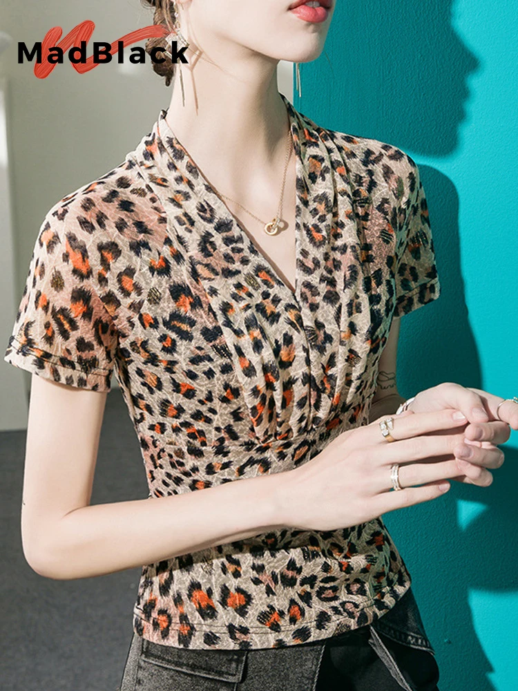 MadBlack Summer European Clothes Tshirts Women Sexy V Necks Leopard Print Slim Tops Short Sleeve Elastic Tees 2023 New T36418JC
MadBlack Summer European Clothes Tshirts Women Sexy V Necks Leopard Print Slim Tops Short Sleeve Elastic Tees 2023 New T36418JC