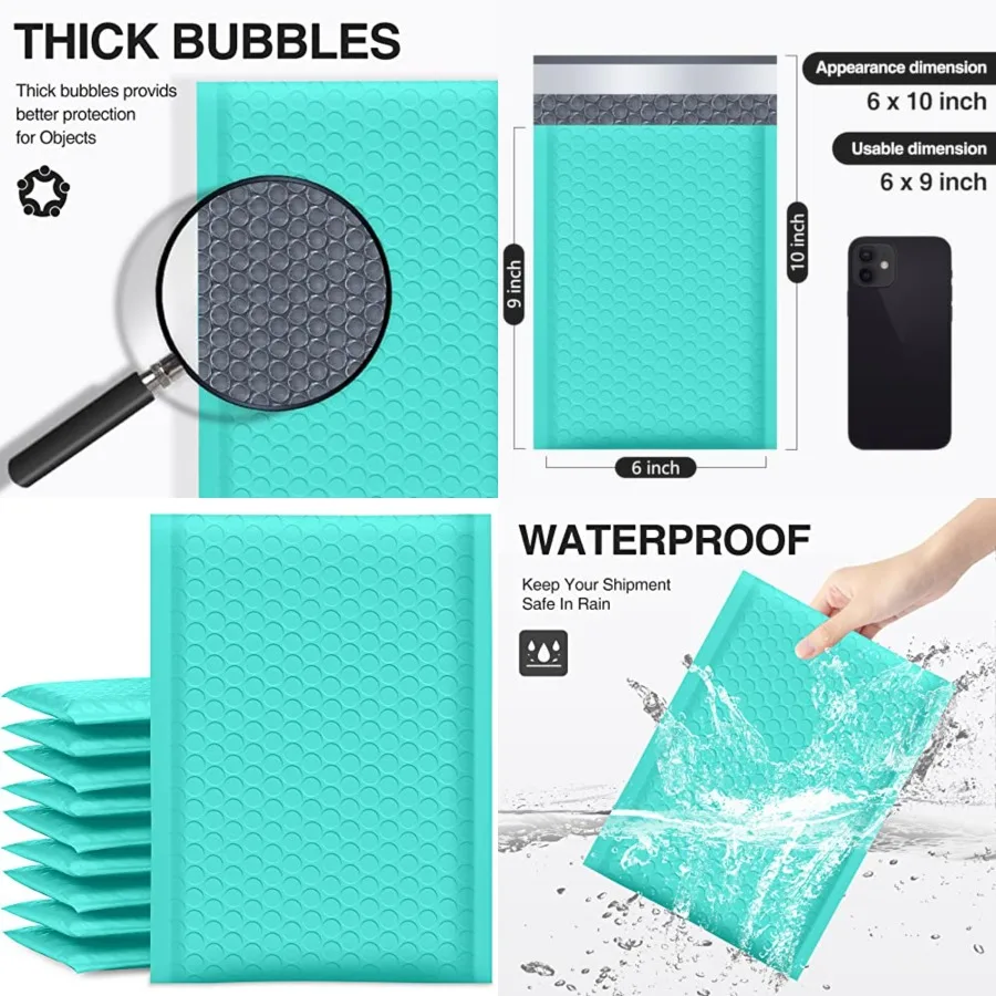 Bubble Mailers 6x10 Inch 25 Pack Usable Size 6x9" Padded Envelopes Small Business Mailing Packages Opaque Self Seal Adhesive Wa
Bubble Mailers 6x10 Inch 25 Pack Usable Size 6x9" Padded Envelopes Small Business Mailing Packages Opaque Self Seal Adhesive Wa