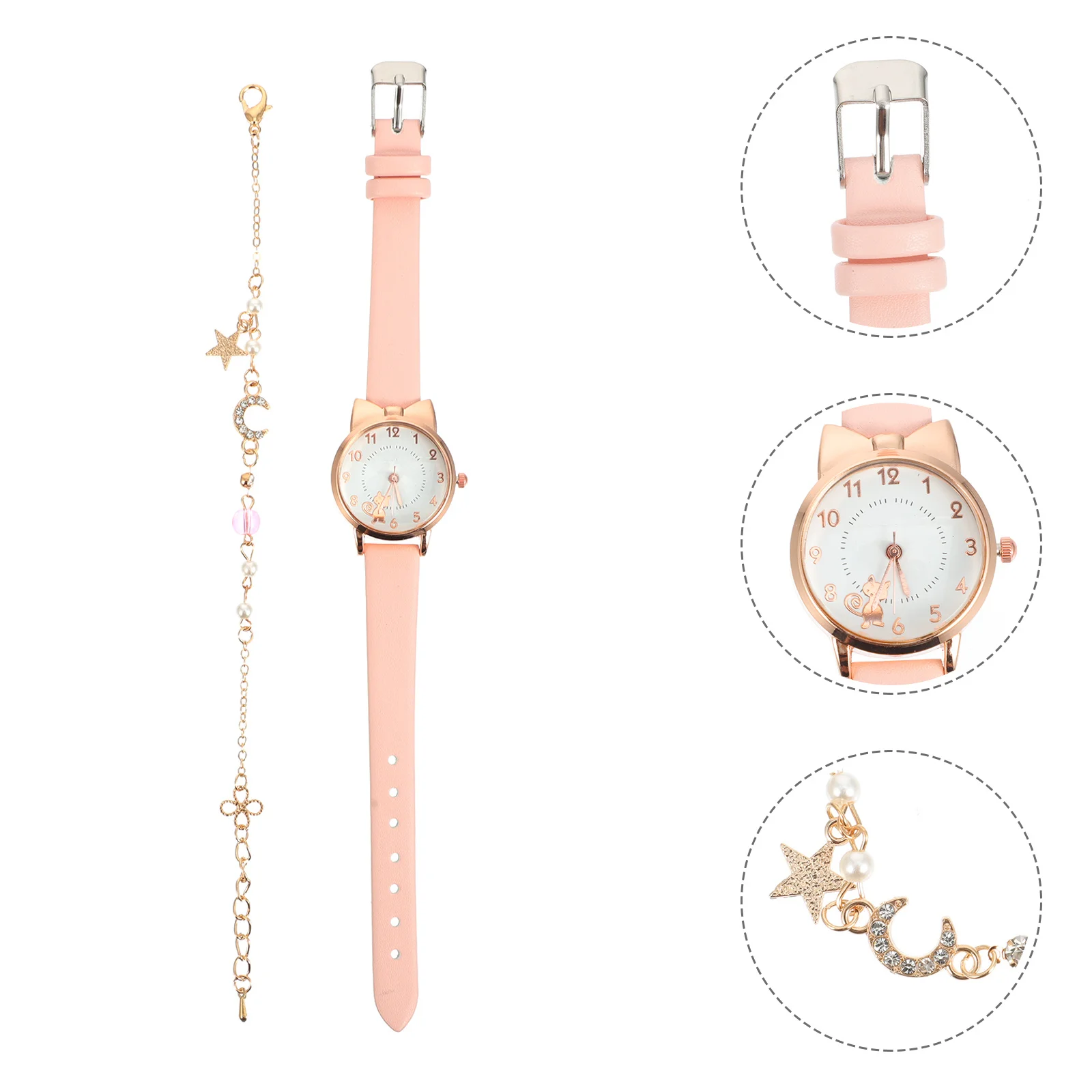 1Set Women Bracelet and Watch Set Quartz Wristwatch Star Moon Style Band Gift for Festivals Casual Leisure Wrist
1Set Women Bracelet and Watch Set Quartz Wristwatch Star Moon Style Band Gift for Festivals Casual Leisure Wrist