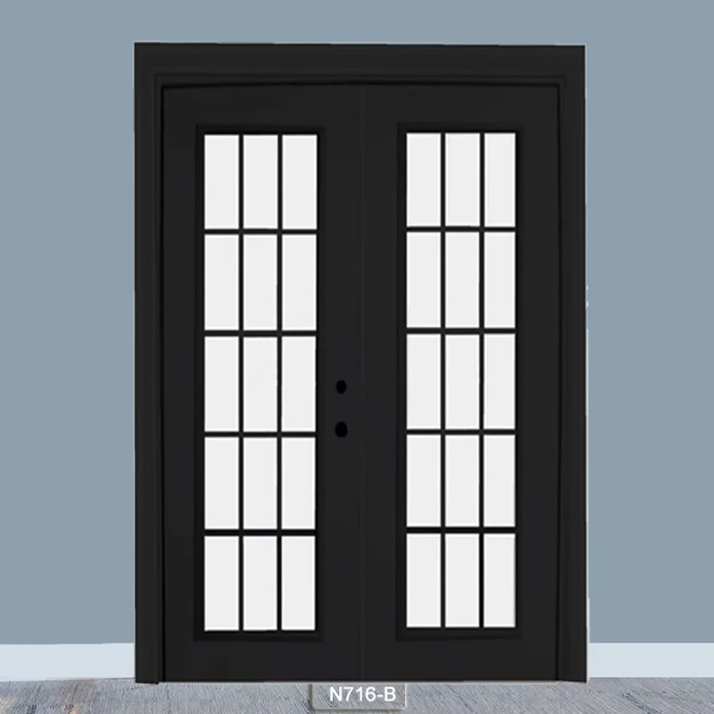 Black modern design swing open main entrance Double Date Garden aluminum door
Black modern design swing open main entrance Double Date Garden aluminum door