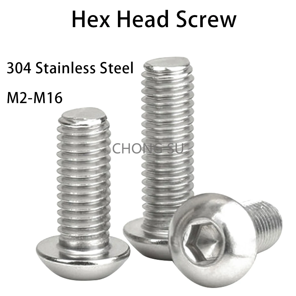 304 Stainless Steel M2 M3 M4 M5 M6 M8 M10 M12 Round Pan Head Hex Hexagon Socket Screw Mushroom Button Head Allen Bolts DIN7380
304 Stainless Steel M2 M3 M4 M5 M6 M8 M10 M12 Round Pan Head Hex Hexagon Socket Screw Mushroom Button Head Allen Bolts DIN7380