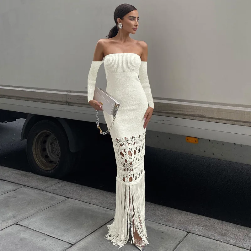 Autumn Knitted Tassel Y2K Clothes Long Sleeve Backless Tube Bodycon Maxi Dress for Women 2023 Club Party Elegant Outfits
Autumn Knitted Tassel Y2K Clothes Long Sleeve Backless Tube Bodycon Maxi Dress for Women 2023 Club Party Elegant Outfits