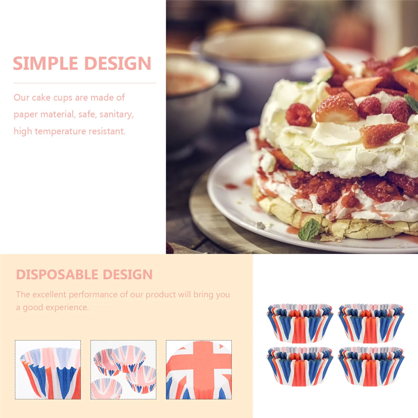 100pcs Union Jack Design Cupcake Baking Cups Disposable Paper Dessert Muffin Liners Decorative Cake Wrappers Baking Accessories
100pcs Union Jack Design Cupcake Baking Cups Disposable Paper Dessert Muffin Liners Decorative Cake Wrappers Baking Accessories