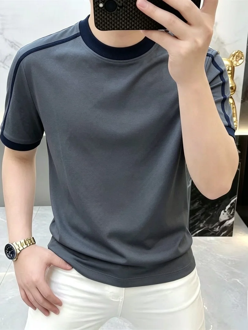 Trendy Breathable Men's Short Sleeve round Neck T-Shirt Lightweight Luxury Short Summer New Style Versatile Comfortable Cotto...
Trendy Breathable Men's Short Sleeve round Neck T-Shirt Lightweight Luxury Short Summer New Style Versatile Comfortable Cotto...