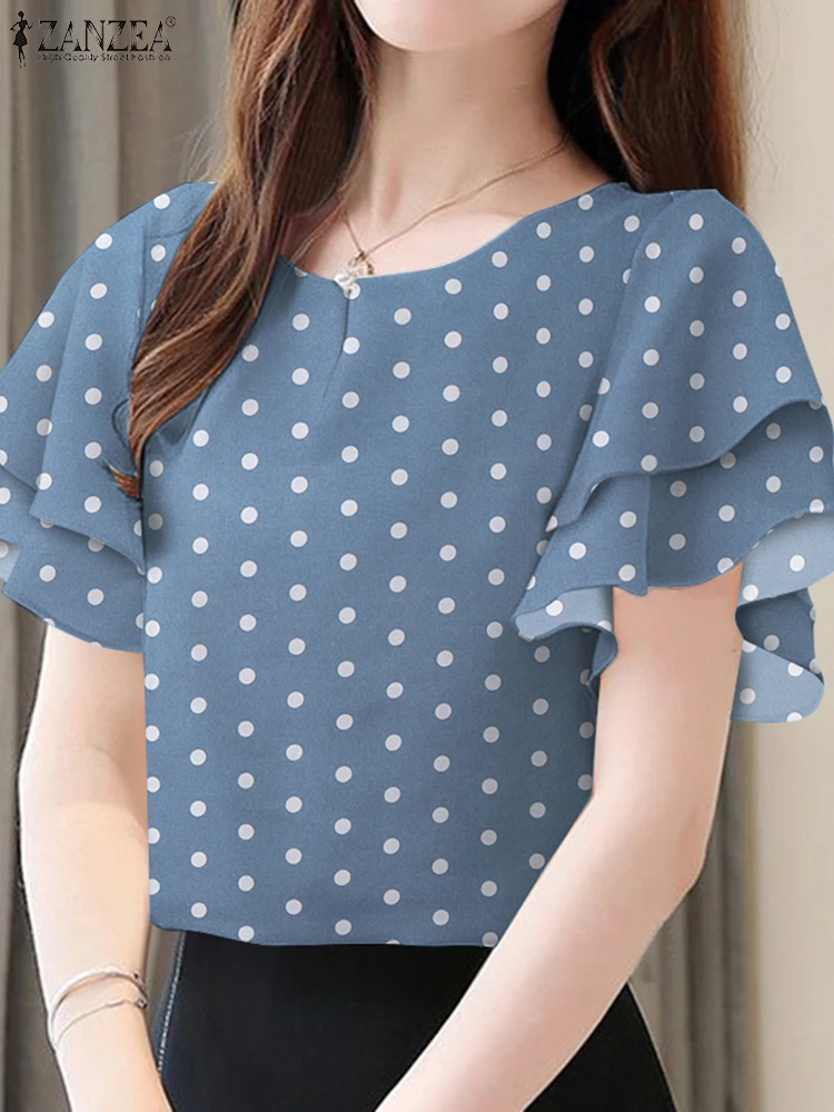 ZANZEA Polka Dot Blouses 2025 Women Summer Shirts Fashion Elegant Short Sleeve Work Blusas Casual Holiday Tunic Tops Oversize
ZANZEA Polka Dot Blouses 2025 Women Summer Shirts Fashion Elegant Short Sleeve Work Blusas Casual Holiday Tunic Tops Oversize