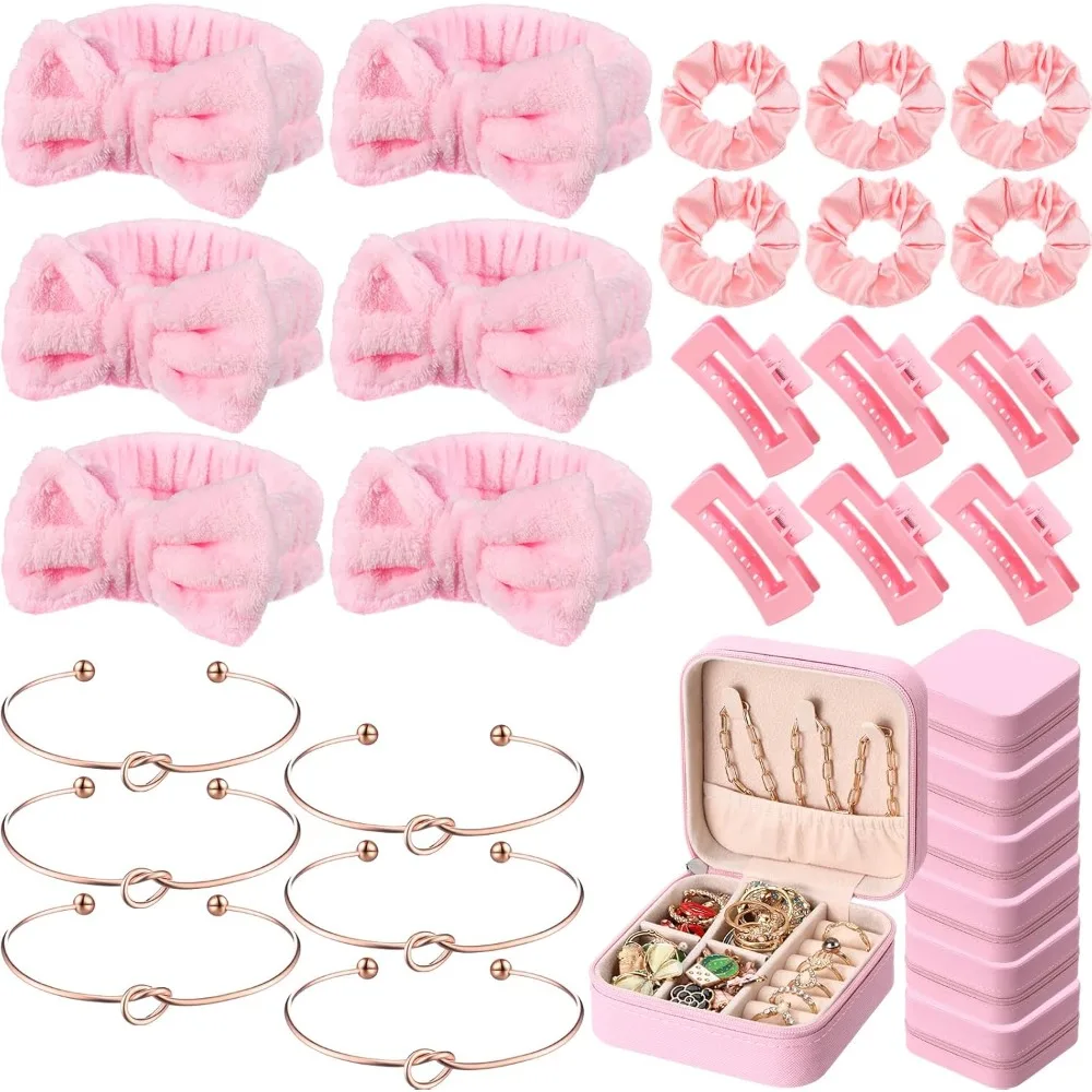 2-12 Sets Pink Fabric Spa Bridesmaid Proposal Gift Set W/ Knot Bracelet & Hair Clips for Bridal Shower Wedding Favors
2-12 Sets Pink Fabric Spa Bridesmaid Proposal Gift Set W/ Knot Bracelet & Hair Clips for Bridal Shower Wedding Favors