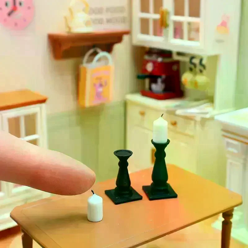 4Pcs Doll House Decoration Mini Candle With Base Simulation Candlestick Model 1/12 Dollhouse Miniature Accessories
4Pcs Doll House Decoration Mini Candle With Base Simulation Candlestick Model 1/12 Dollhouse Miniature Accessories
