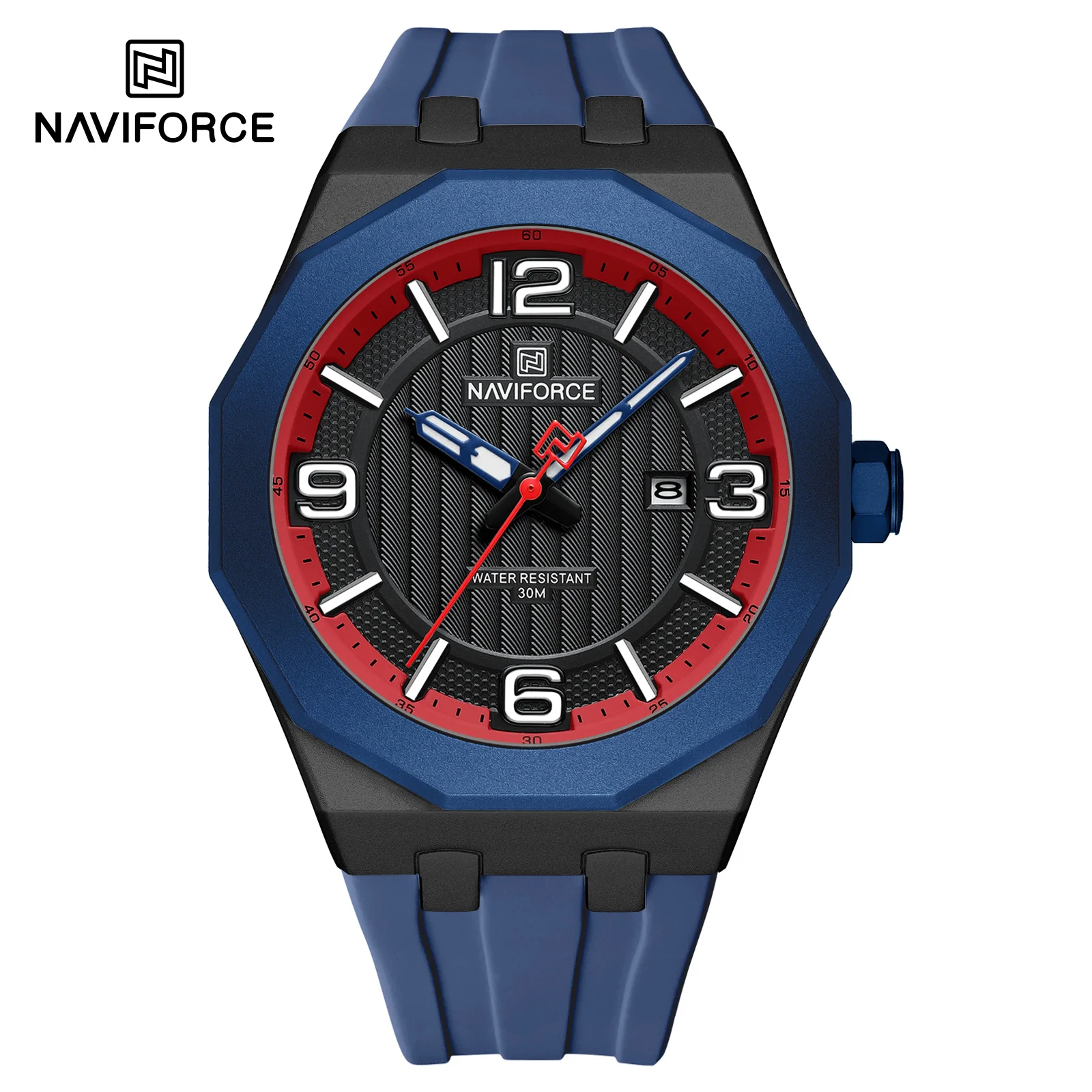 NAVIFORCE 8079 Fashion Men's Quartz Watch Luminous Waterproof Silicone Strap Leisure Sports Watches for Man relojes para hombres
NAVIFORCE 8079 Fashion Men's Quartz Watch Luminous Waterproof Silicone Strap Leisure Sports Watches for Man relojes para hombres