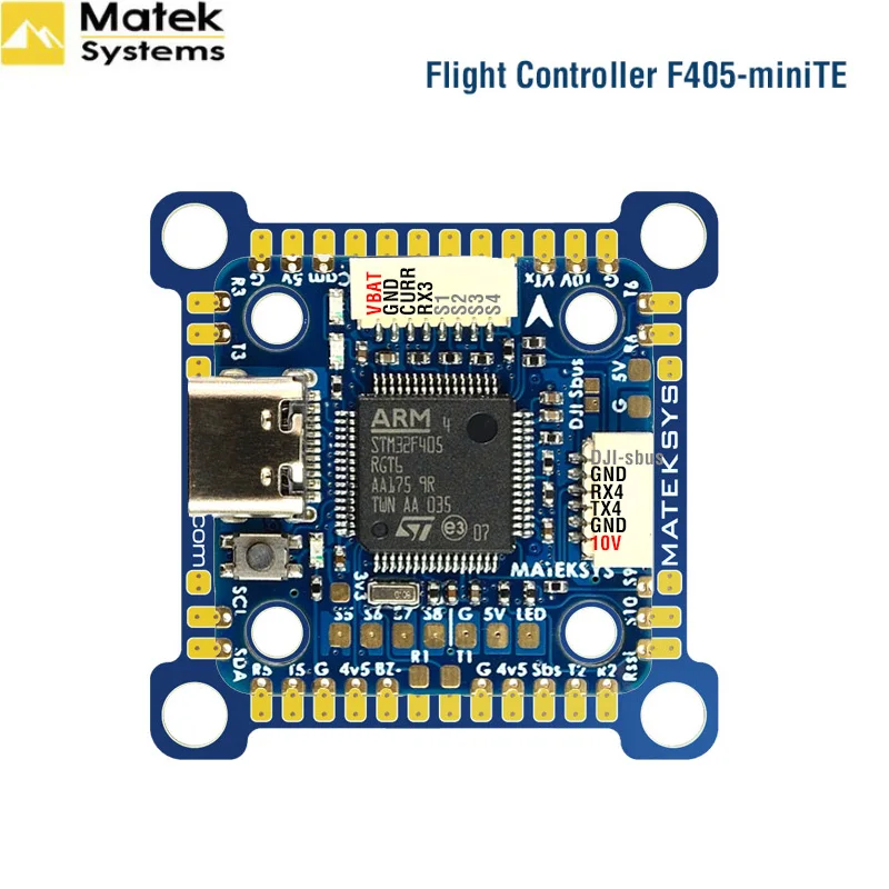 MATEK F405-MINITE F405-MINI TE Flight Control ICM42605 SYS Fliaht Controller 2030.5MM Dual Mounting Hole Spacing STM32F405RGT6
MATEK F405-MINITE F405-MINI TE Flight Control ICM42605 SYS Fliaht Controller 2030.5MM Dual Mounting Hole Spacing STM32F405RGT6