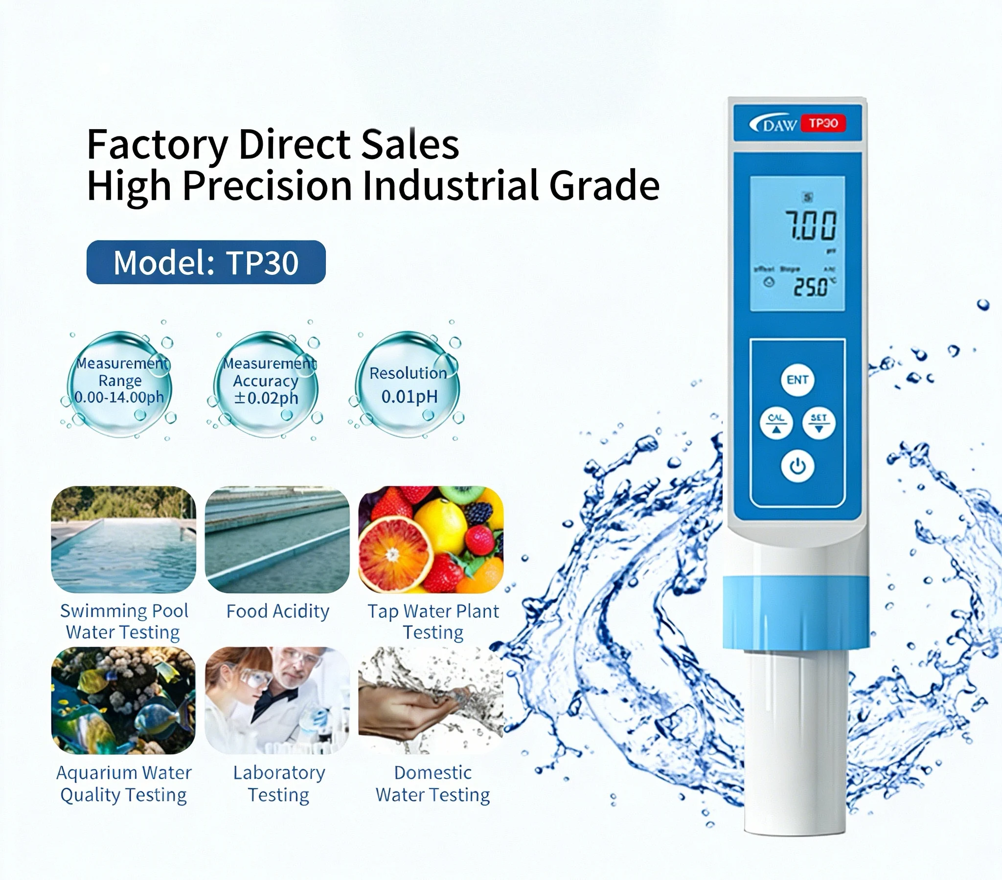 Seven Parameter Testing Tool inspects tap & pool water safety, ideal for drinking water & SPA pool maintenance
Seven Parameter Testing Tool inspects tap & pool water safety, ideal for drinking water & SPA pool maintenance