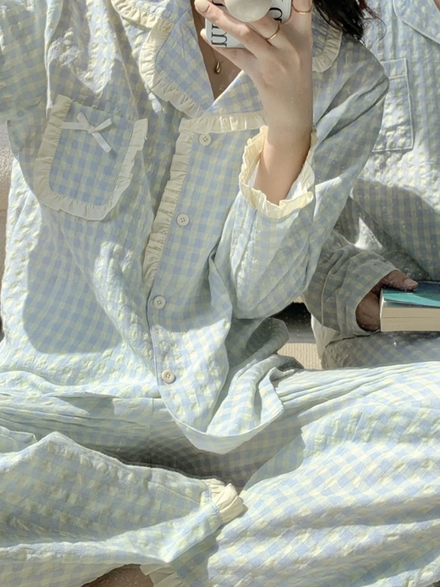 Sweet Simple Plaid Spwear Women's Long Sve Long Pants Home Clothes Set Spring Autumn ular Outdoor Wear Cotton Polyes...
Sweet Simple Plaid Spwear Women's Long Sve Long Pants Home Clothes Set Spring Autumn ular Outdoor Wear Cotton Polyes...