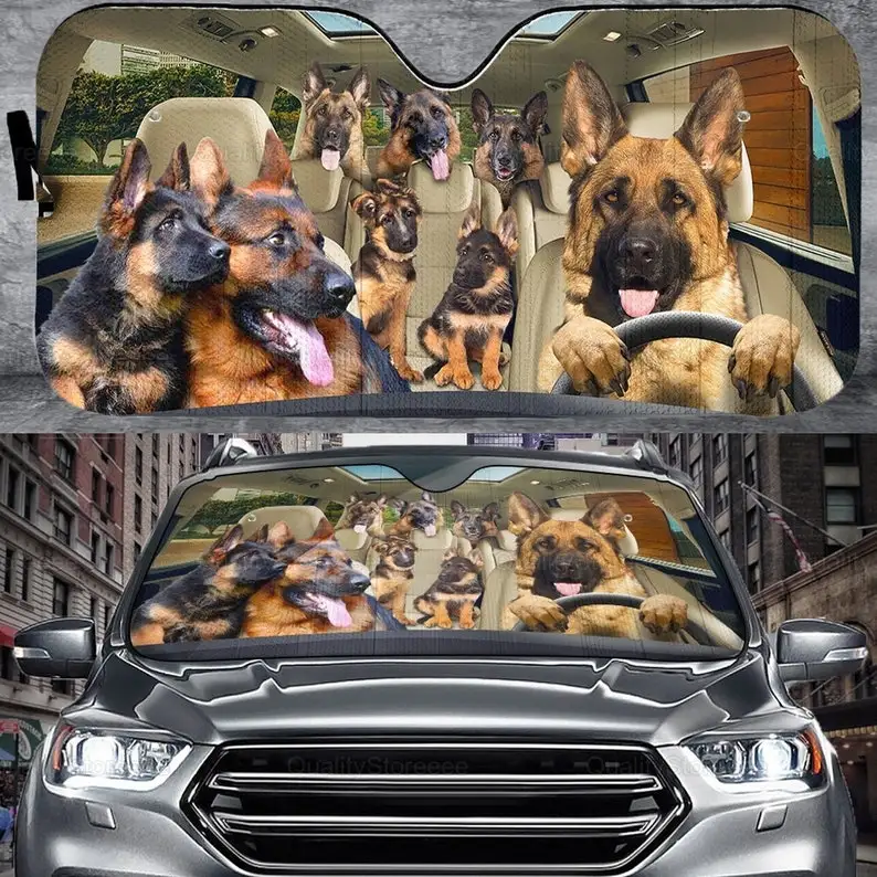 German Shepherd Dog Family Car Sunshade, Funny Shepherd Car Sunshade, Cute Shepherd Car Sunshade, Gift for Him, Car Decoration
German Shepherd Dog Family Car Sunshade, Funny Shepherd Car Sunshade, Cute Shepherd Car Sunshade, Gift for Him, Car Decoration