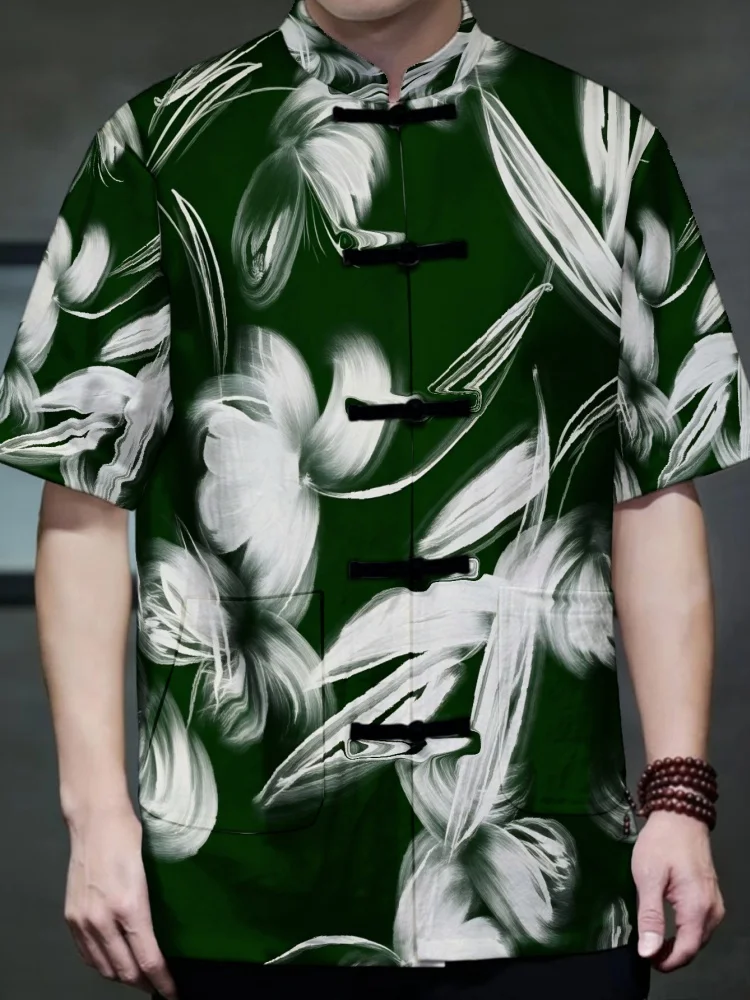 Chinese Retro Men's Shirts Casual Loose Summer Short Sleeve Frog Button Ethnic Tops For Male Tang Suit Mandarin Collar Plus Size
Chinese Retro Men's Shirts Casual Loose Summer Short Sleeve Frog Button Ethnic Tops For Male Tang Suit Mandarin Collar Plus Size