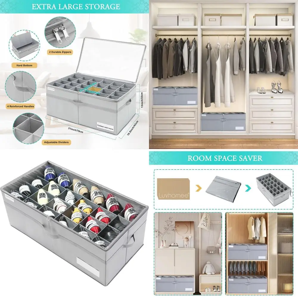 Органайзер для обуви на 24 пары, прозрачный, складной, с нижней опорой и усиленными ручками для экономии места в шкафу
Органайзер для обуви на 24 пары, прозрачный, складной, с нижней опорой и усиленными ручками для экономии места в шкафу