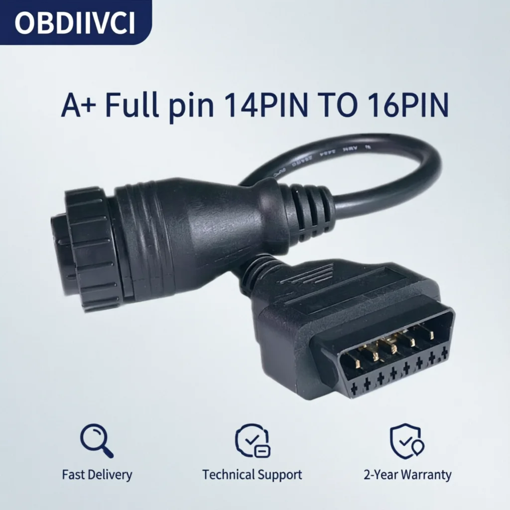 OBDIIVCI New Universal B-e-n--z 14Pin to 16 Pin OBD OBD2 full pin can detachable OBDII Diagnostic Adapter Connector Cable
OBDIIVCI New Universal B-e-n--z 14Pin to 16 Pin OBD OBD2 full pin can detachable OBDII Diagnostic Adapter Connector Cable