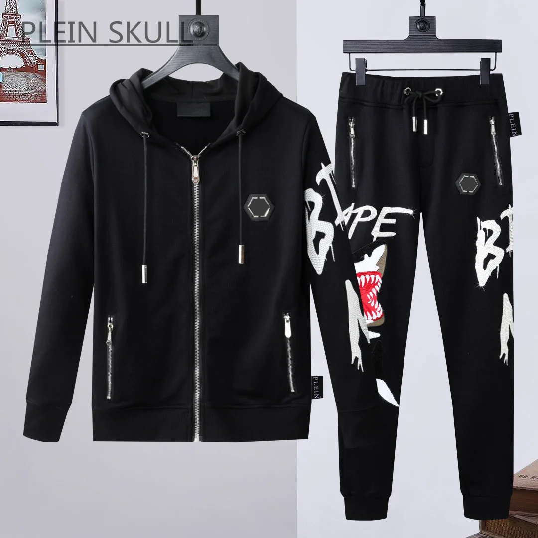 Plein Skull Hip Hop Luxury Suit Shark Pattern Spring and Autumn Coat Panth Men's Outdoor Casual Punk Gothic Luxury Brand Suit
Plein Skull Hip Hop Luxury Suit Shark Pattern Spring and Autumn Coat Panth Men's Outdoor Casual Punk Gothic Luxury Brand Suit