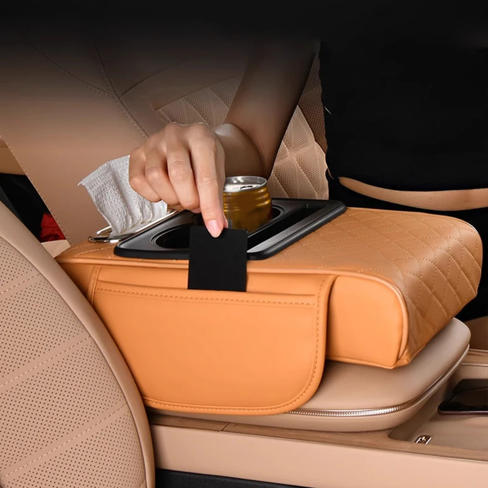 Car Armrest Cushion with 2 Cup Holder Tissue Box Slot Phone Slot Center Console Cover Car Armrest Storage Box for Most Vehicles
Car Armrest Cushion with 2 Cup Holder Tissue Box Slot Phone Slot Center Console Cover Car Armrest Storage Box for Most Vehicles