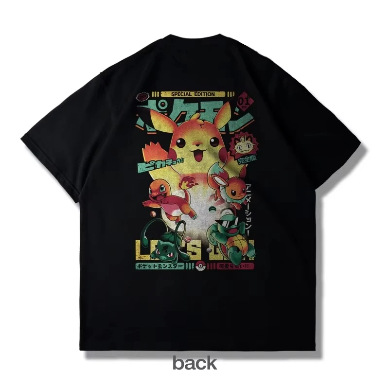 Japanese Harajuku Pokémon Cartoon Printed T-shirt Summer New Men's and Women's Plus Size Trend Loose Casual Short-sleeved Top
Japanese Harajuku Pokémon Cartoon Printed T-shirt Summer New Men's and Women's Plus Size Trend Loose Casual Short-sleeved Top