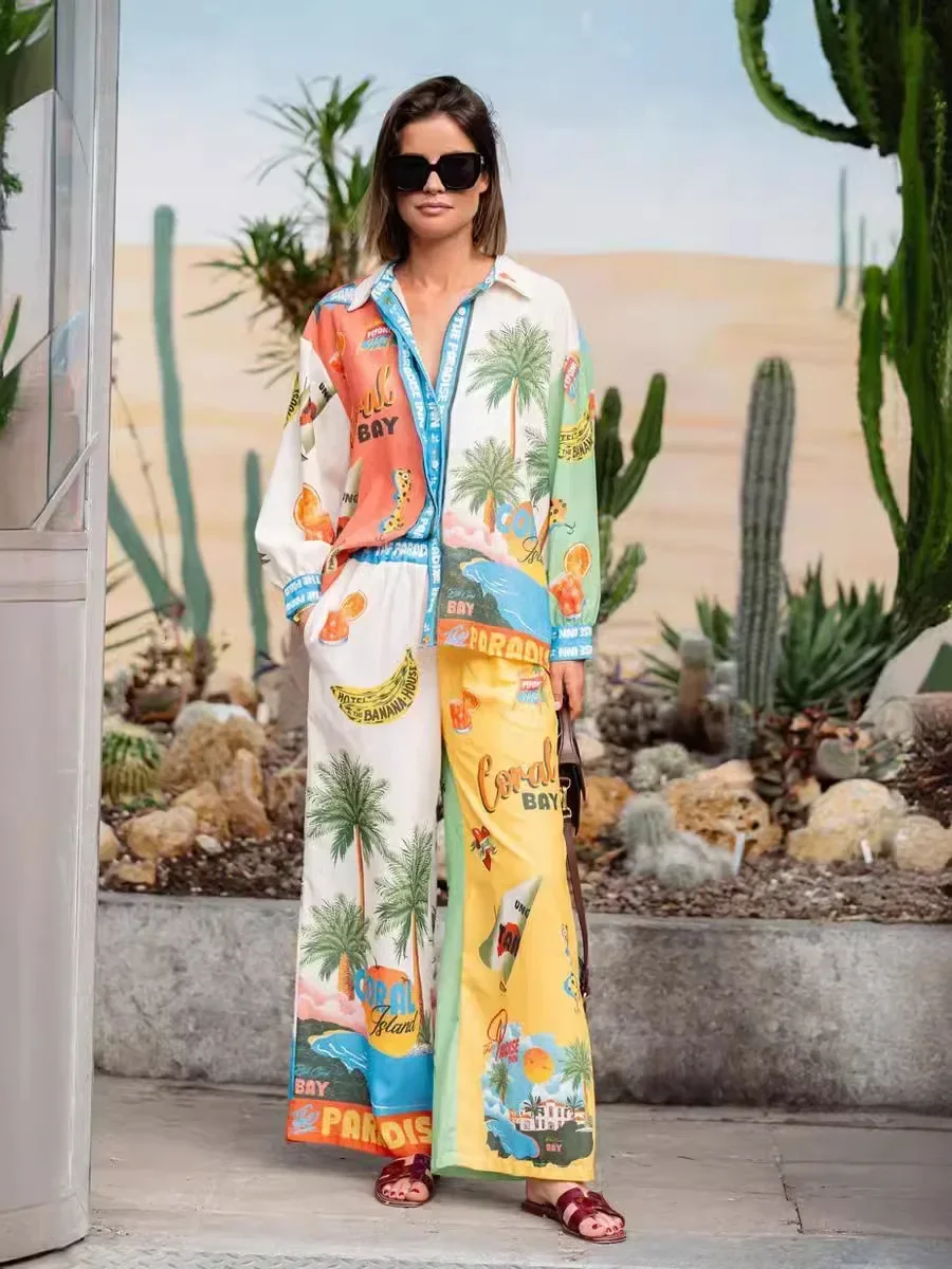 Casual Women Fashion Print Long Sleeve Suits Vintage Shirt New Female Loose Pants Blouse Holiday 2 Pieces Sets Outfits 2024 Chic
Casual Women Fashion Print Long Sleeve Suits Vintage Shirt New Female Loose Pants Blouse Holiday 2 Pieces Sets Outfits 2024 Chic