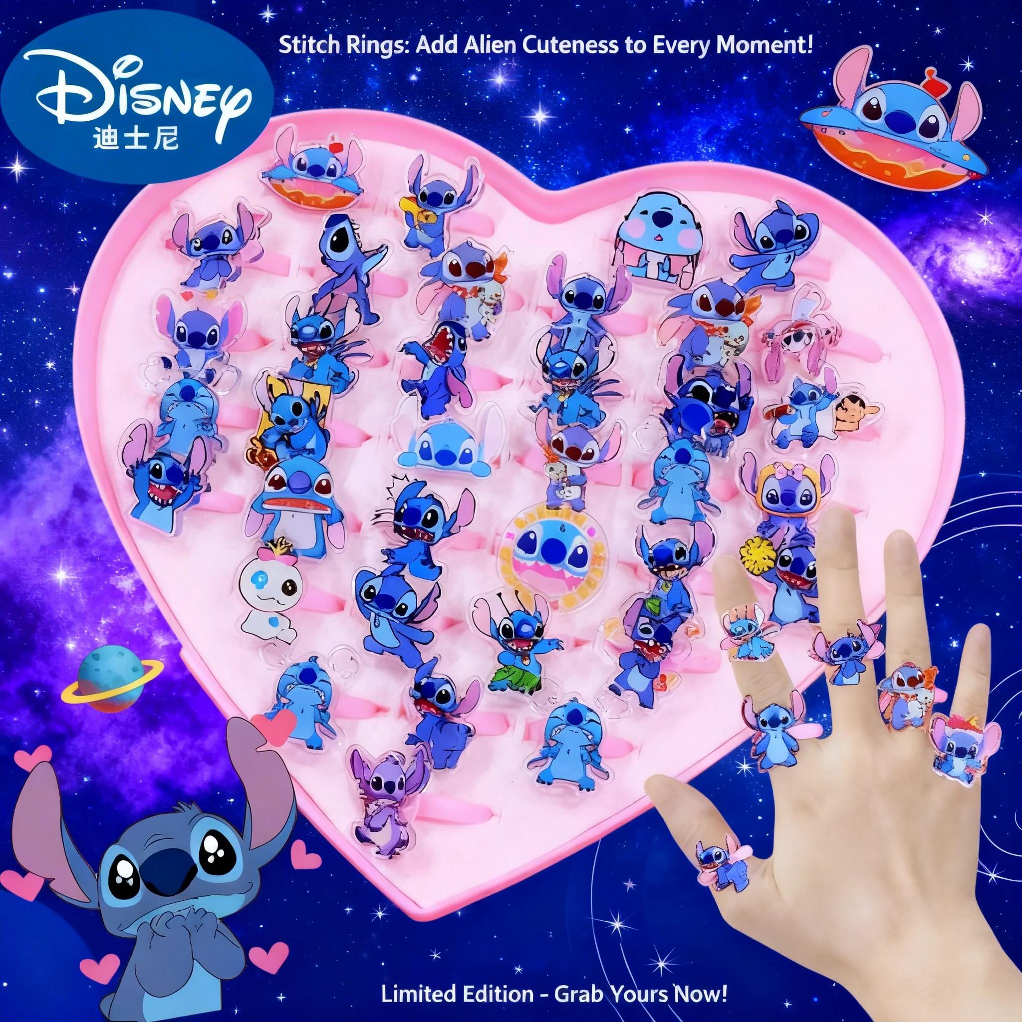 Disney Stitch Acrylic Ring Kawaii Lilo Stitch Anime Ring 10 20pcs Cartoon Accessories Toy for Kids Children Gifts Party Favors
Disney Stitch Acrylic Ring Kawaii Lilo Stitch Anime Ring 10 20pcs Cartoon Accessories Toy for Kids Children Gifts Party Favors
