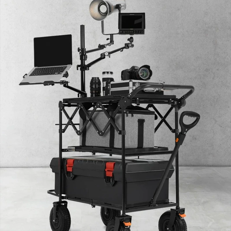 Director's car 200KG loading quick dismantling, film and television live broadcast photography cart three-layer storage
Director's car 200KG loading quick dismantling, film and television live broadcast photography cart three-layer storage