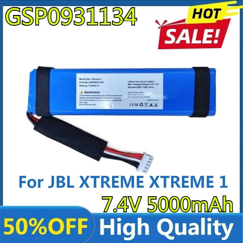 New High Quality Replaceable 7.4V 5000mAh GSP0931134 Speaker Battery for JBL XTREME XTREME 1 XTREME1 1nd
New High Quality Replaceable 7.4V 5000mAh GSP0931134 Speaker Battery for JBL XTREME XTREME 1 XTREME1 1nd