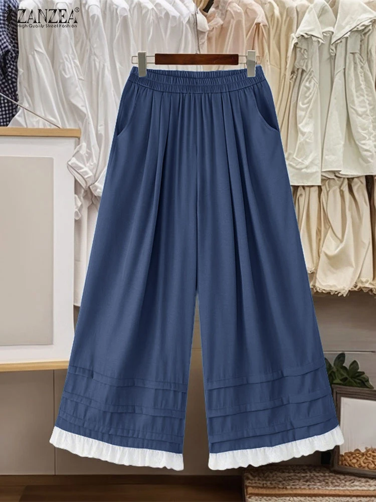 ZANZEA 2025 Fashion Women Lace Pants High Waist Street Casual Pants Summer Elastic Waist Pantalons Patchwork Wide Leg Trousers
ZANZEA 2025 Fashion Women Lace Pants High Waist Street Casual Pants Summer Elastic Waist Pantalons Patchwork Wide Leg Trousers