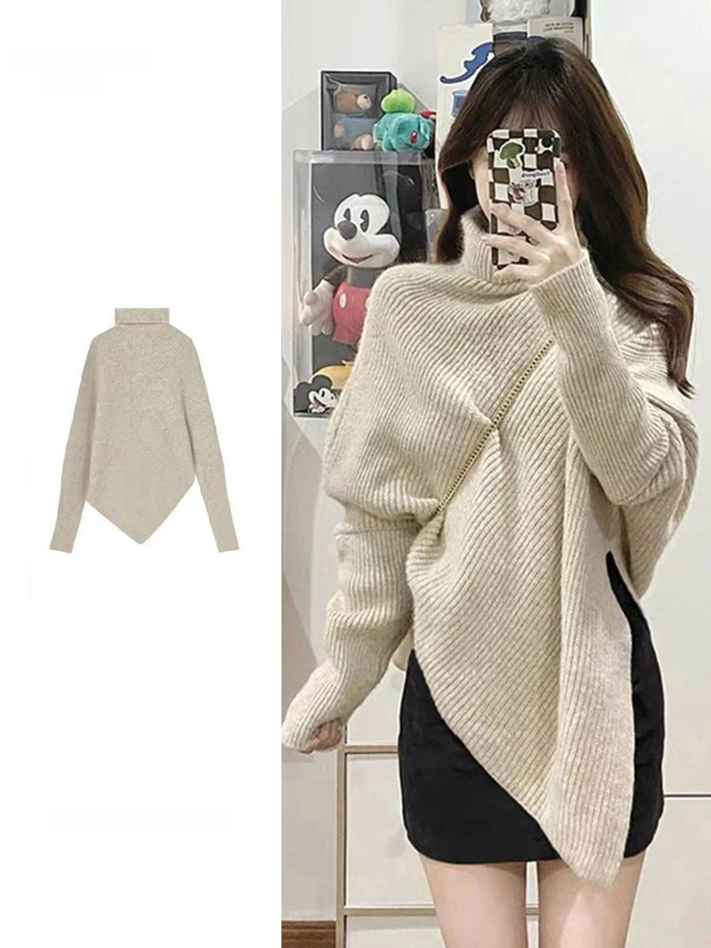 Ladies High Collar Asymmetrical Knitwear Soft Cozy Winter Sweater Casual Commute Style Fatter Women's Fashion Top
Ladies High Collar Asymmetrical Knitwear Soft Cozy Winter Sweater Casual Commute Style Fatter Women's Fashion Top
