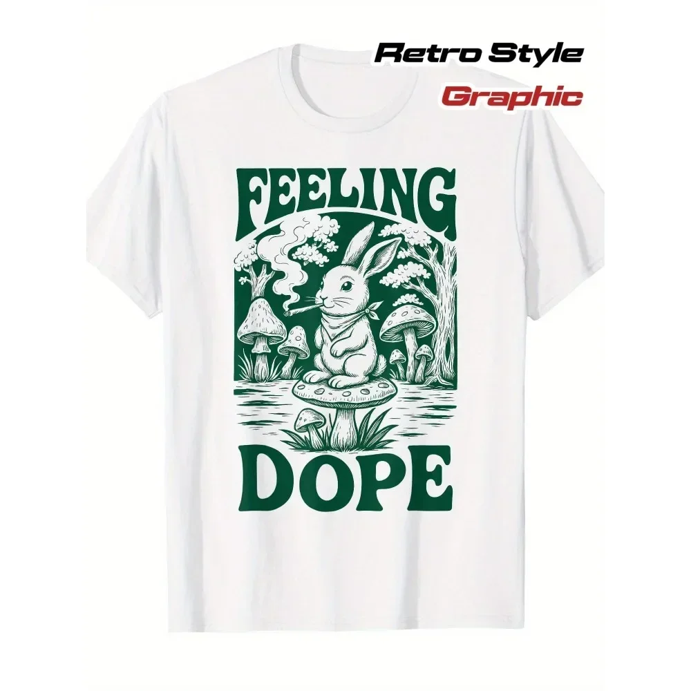 Feeling Dope Men's Vintage 420 Graphic T-Shirt - 220gsm Cotton Short Sleeve Tee with High-Brow Rabbit & Mushroom Design, Casual
Feeling Dope Men's Vintage 420 Graphic T-Shirt - 220gsm Cotton Short Sleeve Tee with High-Brow Rabbit & Mushroom Design, Casual