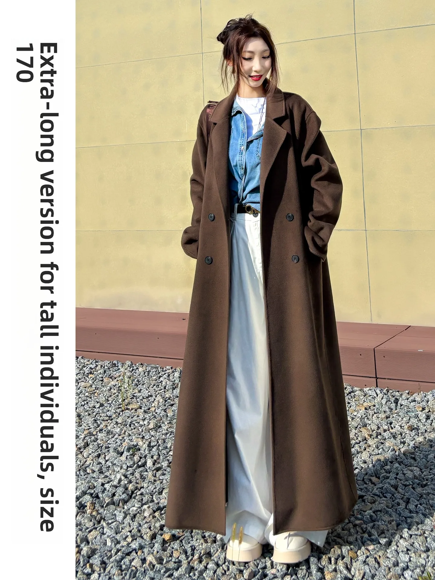 Двустороннее шерстяное пальто, женское длинное пальто высокой высоты eep Camere, верхняя одежда, корейская зимняя одежда на пуговицах
Двустороннее шерстяное пальто, женское длинное пальто высокой высоты eep Camere, верхняя одежда, корейская зимняя одежда на пуговицах