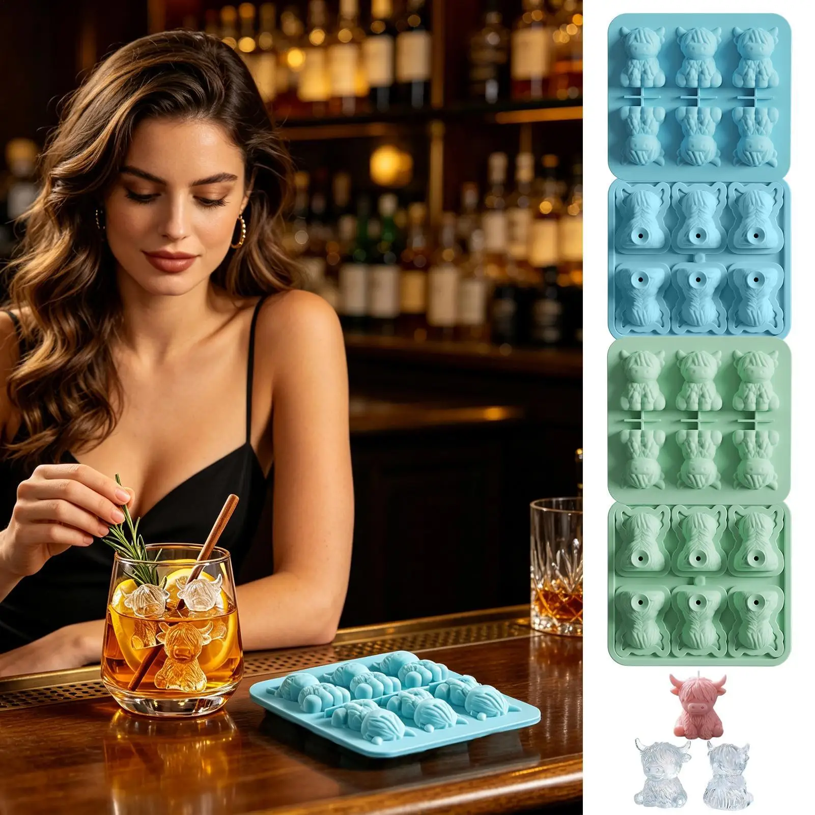 Silicone Ice Trays 6-Cavity Cow Reusable Spill Proof Maker Cute Ice Tray With Lid For Whiskey Cocktail Bourbon Juice Drink
Silicone Ice Trays 6-Cavity Cow Reusable Spill Proof Maker Cute Ice Tray With Lid For Whiskey Cocktail Bourbon Juice Drink