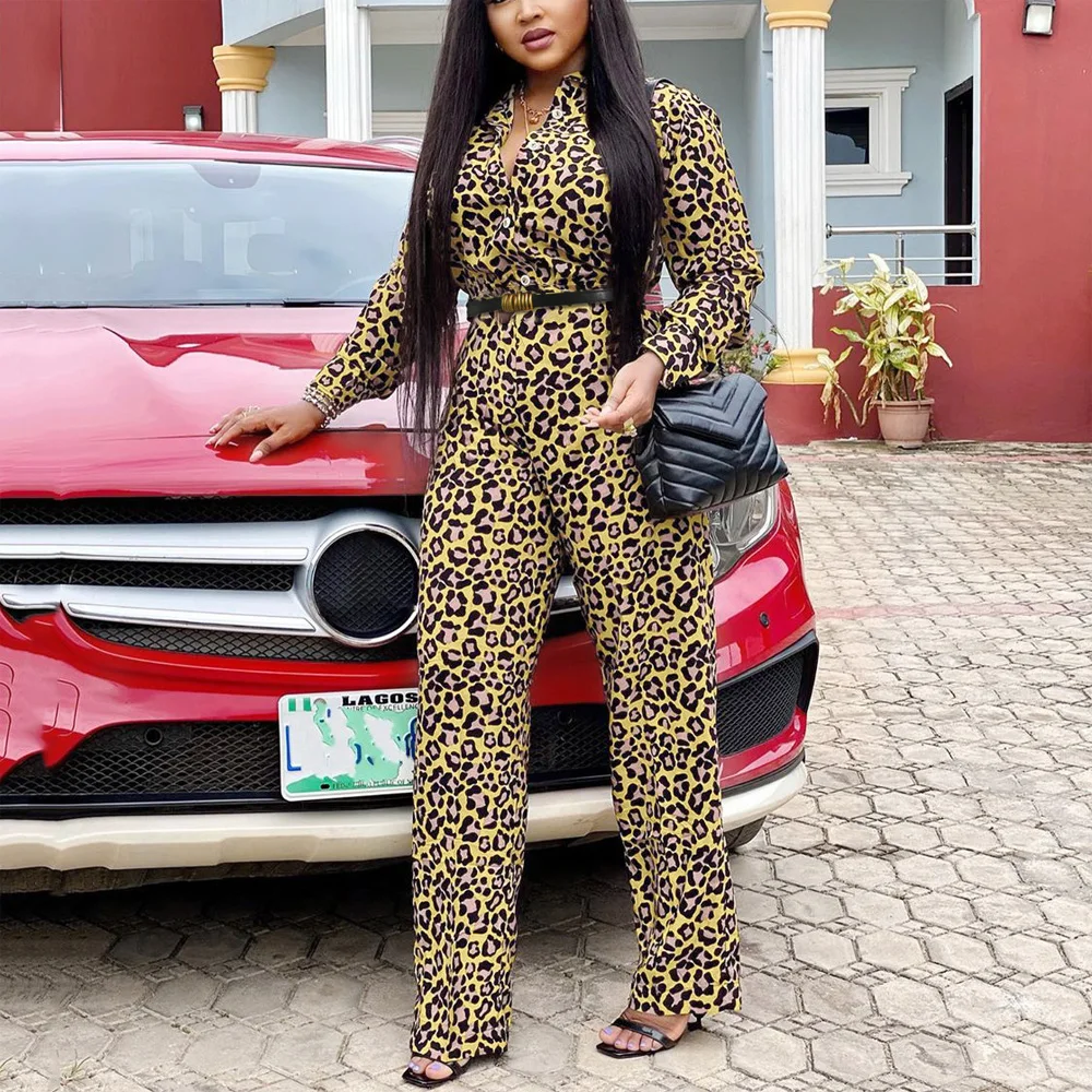 Elegant African Jumpsuits & Rompers for Woman Turn Down Collar Full Sleeve Belt Waisted Straight Fashion Birthday Party Overalls
Elegant African Jumpsuits & Rompers for Woman Turn Down Collar Full Sleeve Belt Waisted Straight Fashion Birthday Party Overalls