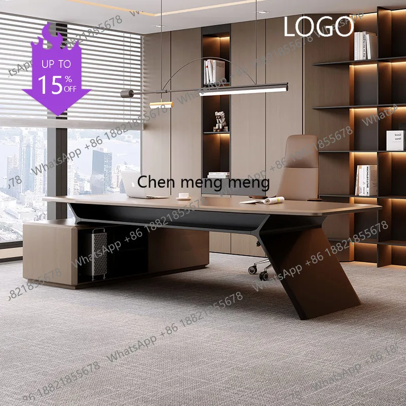 K178 Single boss table simple modern leader desk light luxury office large desk president table combination
K178 Single boss table simple modern leader desk light luxury office large desk president table combination