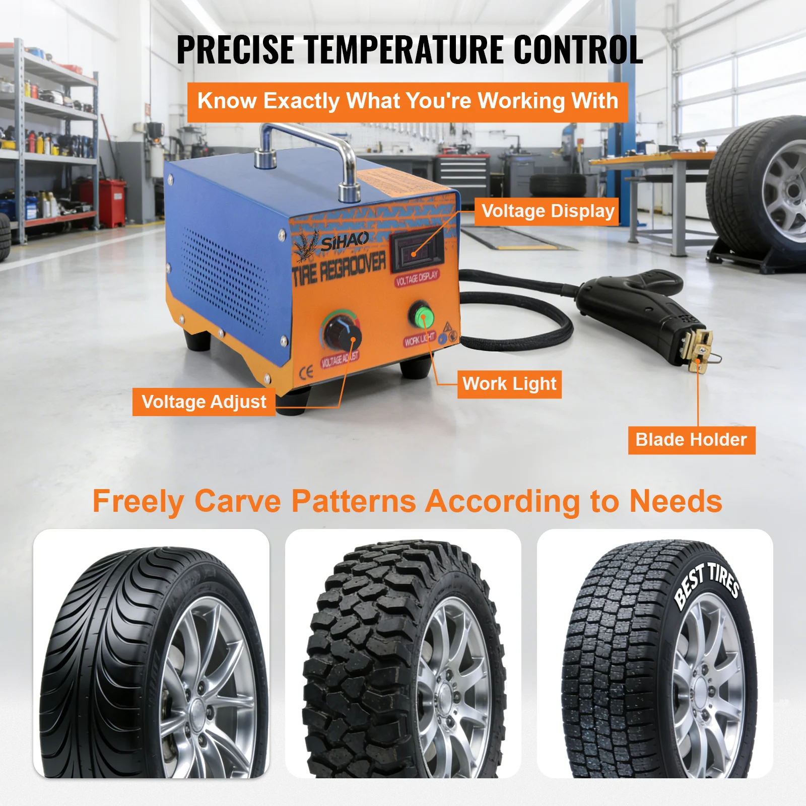 1000W Electric Tire Groover, Professional Tire Regrooving Machine for Car Truck Rubber Tread Deepening & Engraving
1000W Electric Tire Groover, Professional Tire Regrooving Machine for Car Truck Rubber Tread Deepening & Engraving