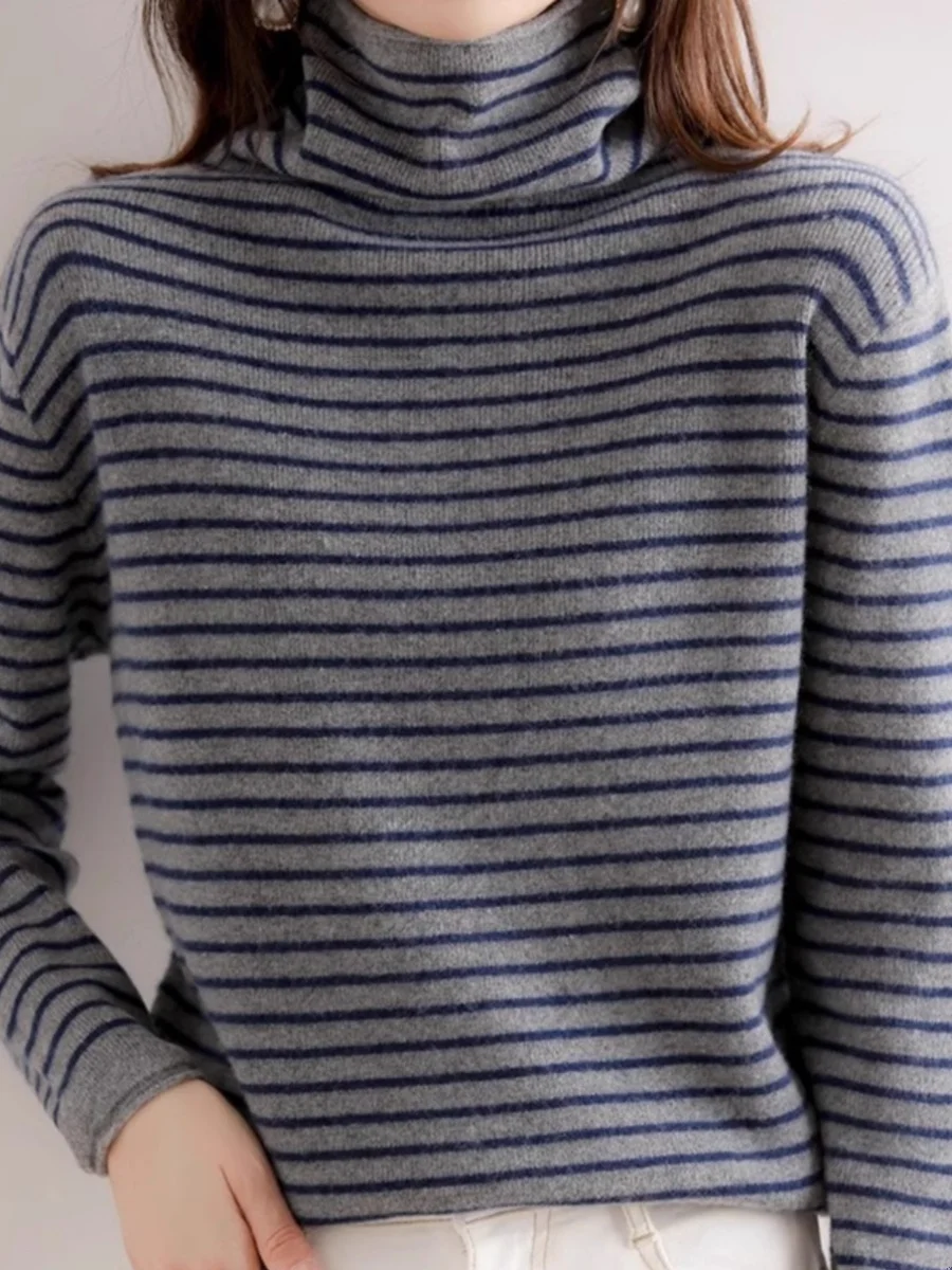 Women's Knitted Wool Base irt Sta Collar Inner Wear Striped Design Regular Fit Long Sve Winter Faion Top
Women's Knitted Wool Base irt Sta Collar Inner Wear Striped Design Regular Fit Long Sve Winter Faion Top