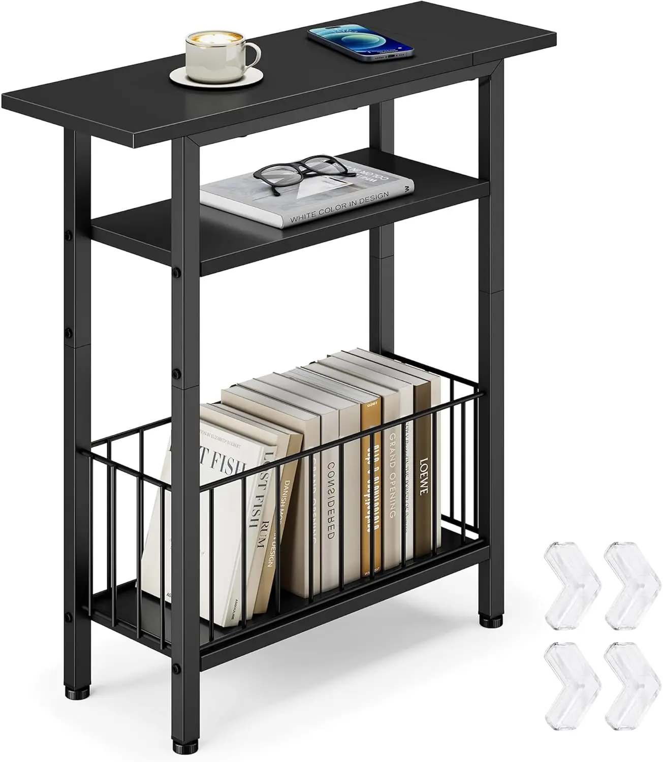 Narrow Side Table, 3-Tier Skinny End Table for Couch, Small side Tables for Small Spaces, Bed Side Table with Storage, 25.2"
Narrow Side Table, 3-Tier Skinny End Table for Couch, Small side Tables for Small Spaces, Bed Side Table with Storage, 25.2"