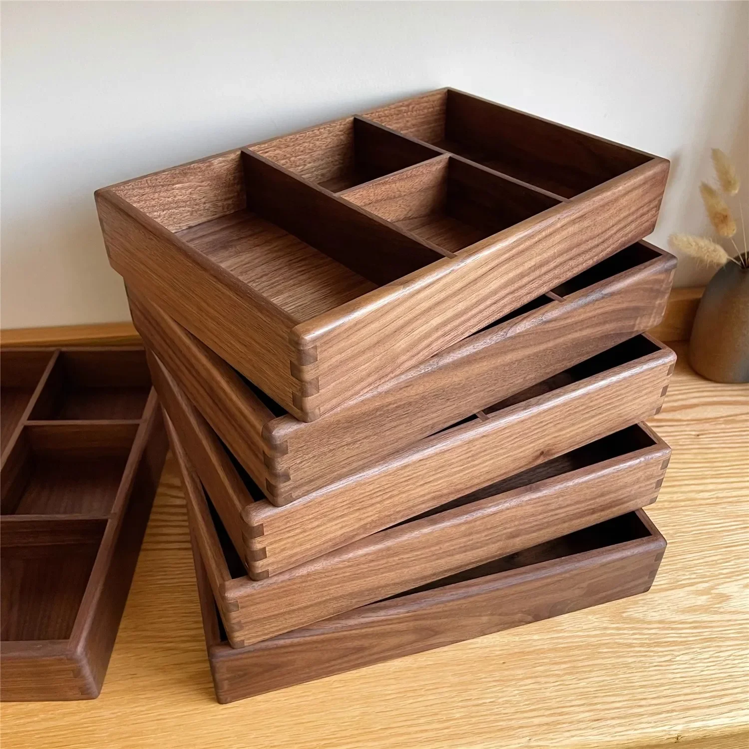 Compartment Solid Walnut Desk Organizer Precision-Crafted Wooden Storage Box for Office Supplies & Stationery
Compartment Solid Walnut Desk Organizer Precision-Crafted Wooden Storage Box for Office Supplies & Stationery