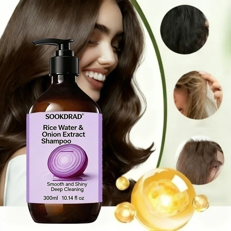 Onion Rice Extract Shampoo, Nourish Dry Scalp Smooth Split Ends 10.14fl oz
Onion Rice Extract Shampoo, Nourish Dry Scalp Smooth Split Ends 10.14fl oz