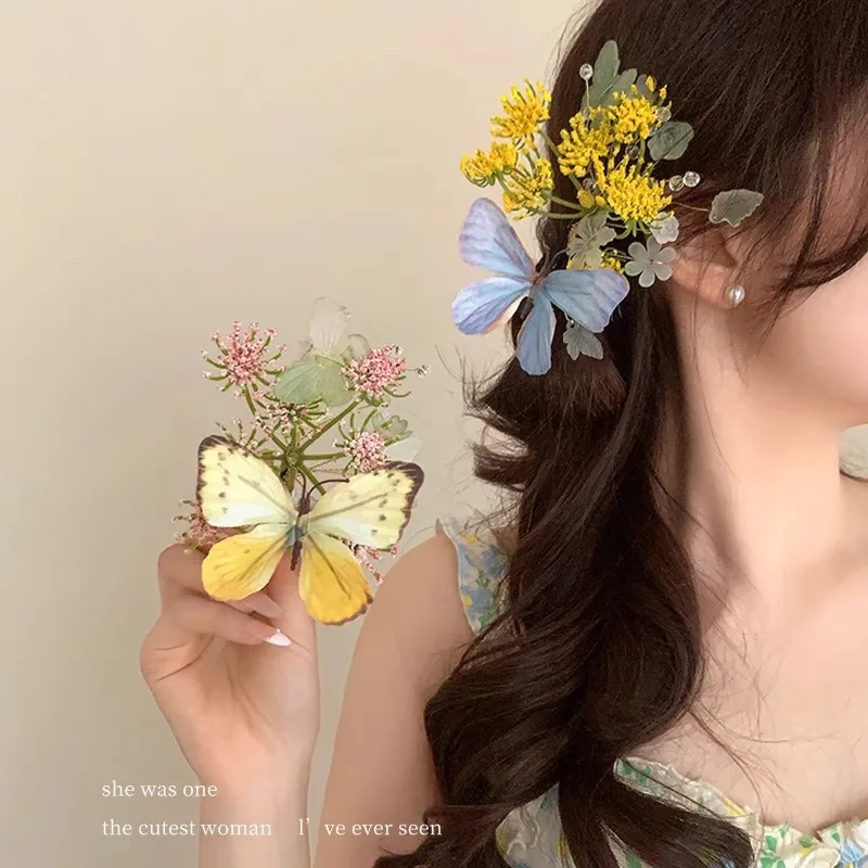 1pc Delicate Butterfly Flower Hair Clip Atmosphere Sense Tuck Comb Aesthetic Hanfu Flower Branch Styling Accessories Side Clip 
1pc Delicate Butterfly Flower Hair Clip Atmosphere Sense Tuck Comb Aesthetic Hanfu Flower Branch Styling Accessories Side Clip