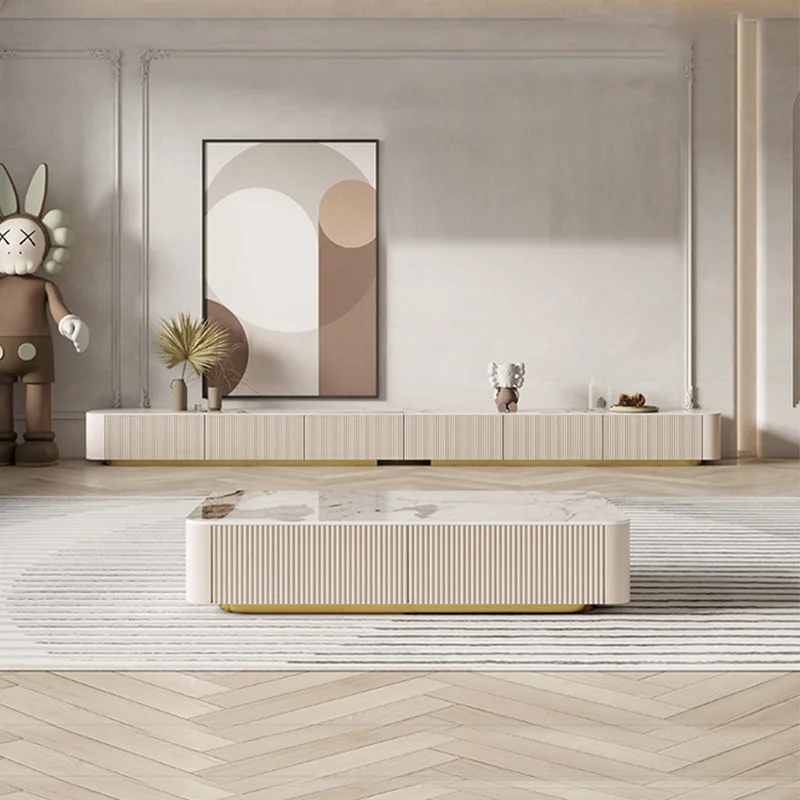 Italian light luxury rock slab coffee table TV cabinet combination modern simple size apartment minimalist paint locker floor
Italian light luxury rock slab coffee table TV cabinet combination modern simple size apartment minimalist paint locker floor