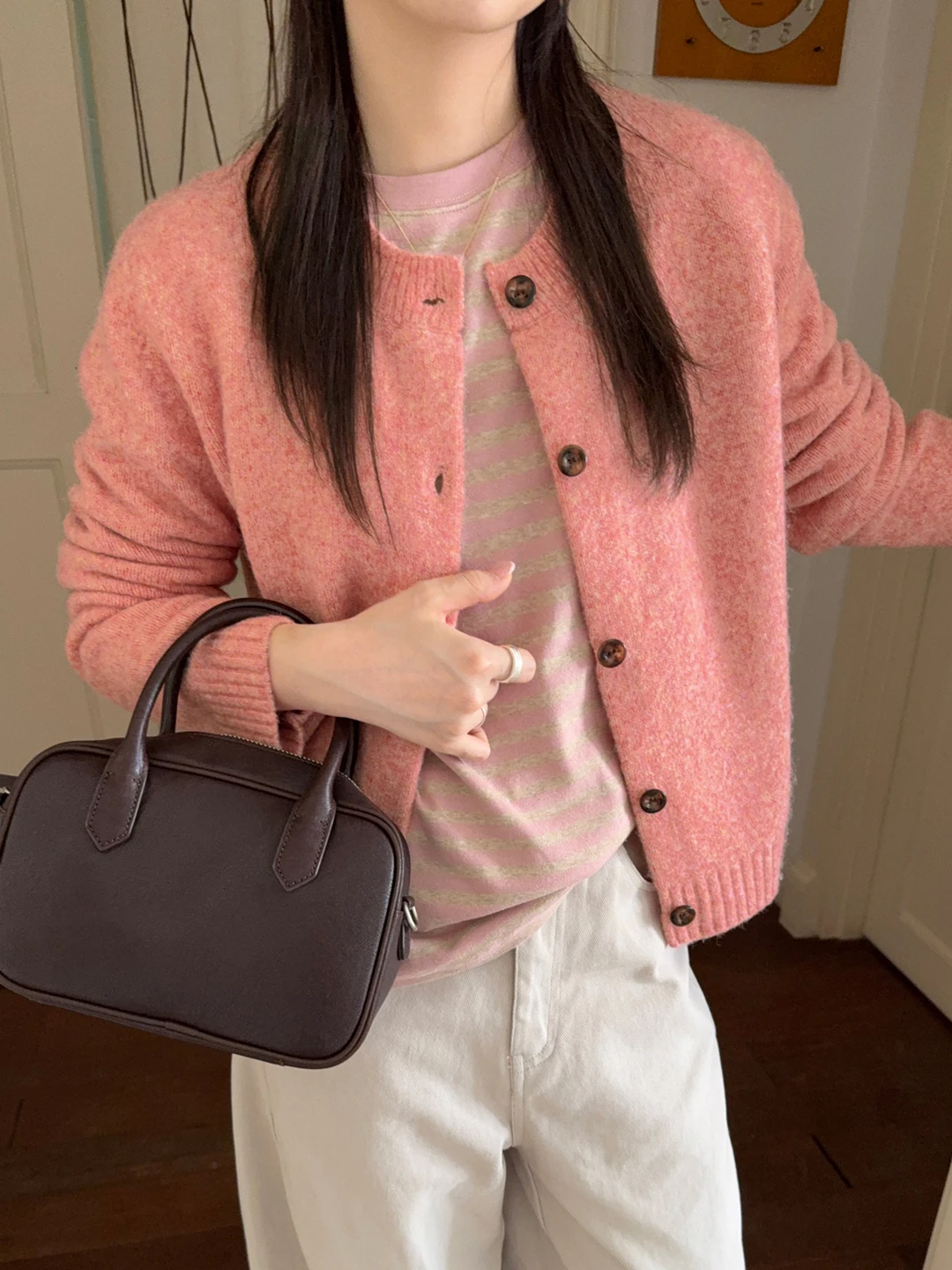 Coralline Pink Knitted Sweater Coat Women's Korean Sle Lazy Sle Small Size Thi Soft Warm Knitted Open Cardigan
Coralline Pink Knitted Sweater Coat Women's Korean Sle Lazy Sle Small Size Thi Soft Warm Knitted Open Cardigan