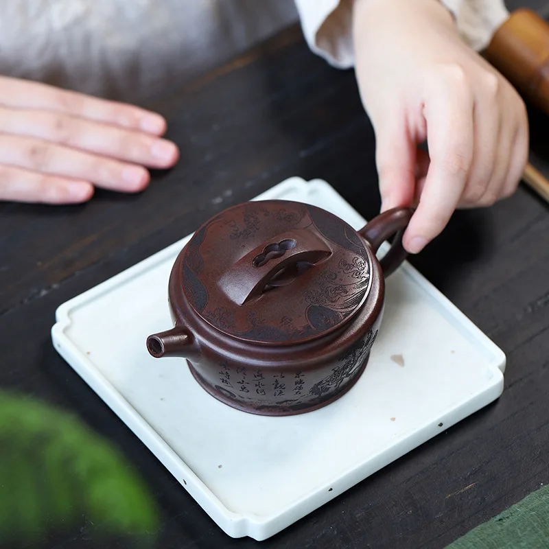 Handmade Yixing Liu Ruming Ore Red Sand Teapot Tile Large Mouth Cover Set 240C
Handmade Yixing Liu Ruming Ore Red Sand Teapot Tile Large Mouth Cover Set 240C