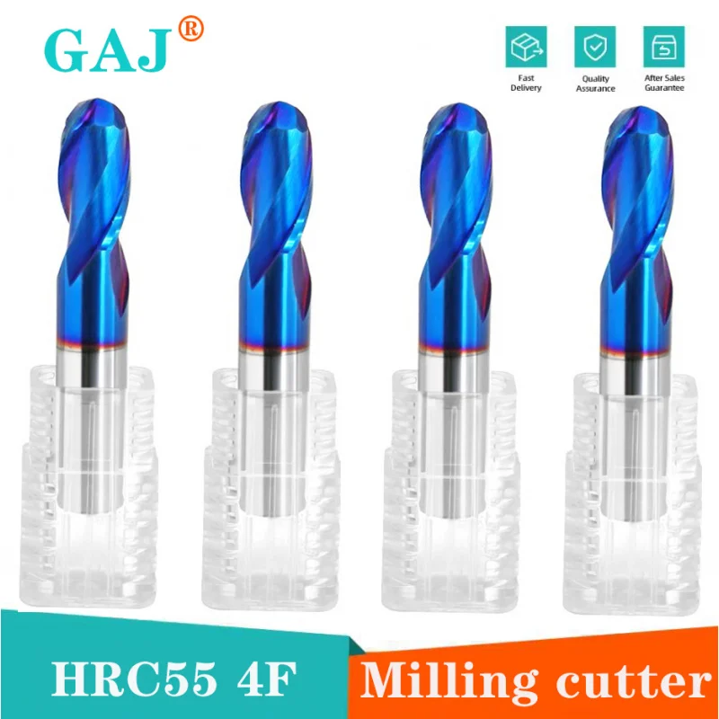 HRC65 2 Flute Ball Nose Coating End Mill Tungsten Carbide Cutter Milling Cnc Tools R0.5 1 2 3 4 6mm 8mm 9 10mm CNC Router Bit
HRC65 2 Flute Ball Nose Coating End Mill Tungsten Carbide Cutter Milling Cnc Tools R0.5 1 2 3 4 6mm 8mm 9 10mm CNC Router Bit