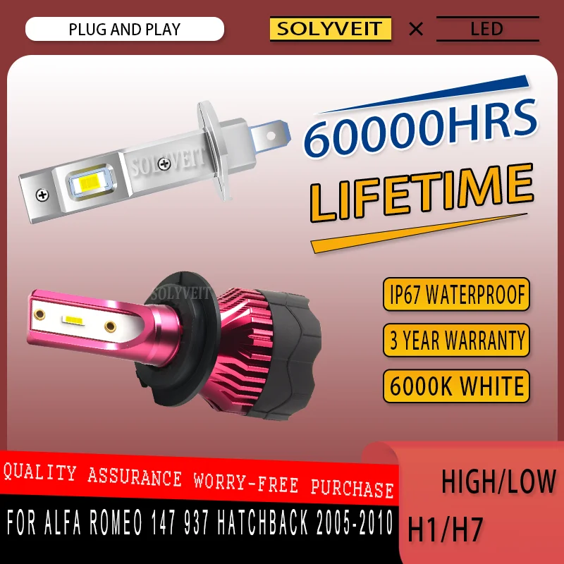 Светодиодные фары H1 H7 (ближний/дальний свет) для Alfa Romeo 147 937 Hatchback 2005-2010 годов, не требуют инструментов, долговечные, увеличивают срок службы.
Светодиодные фары H1 H7 (ближний/дальний свет) для Alfa Romeo 147 937 Hatchback 2005-2010 годов, не требуют инструментов, долговечные, увеличивают срок службы.