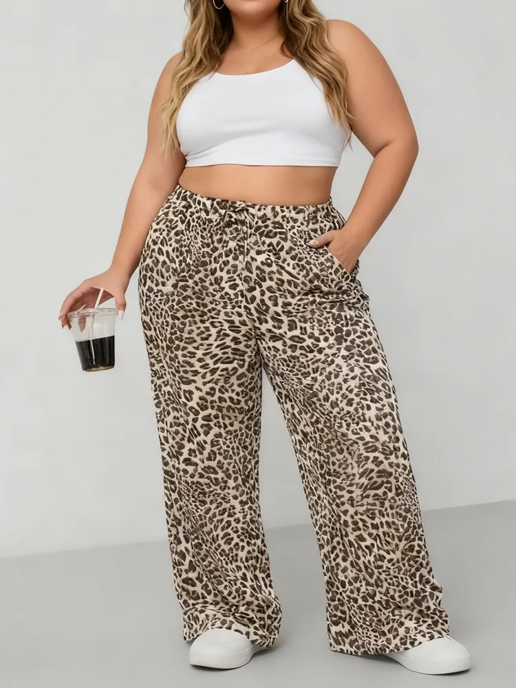 Большие размеры 1XL-5XL, новые женские модные повседневные широкие брюки с леопардовым принтом, свободные повседневные драпированные брюки с высокой талией
Большие размеры 1XL-5XL, новые женские модные повседневные широкие брюки с леопардовым принтом, свободные повседневные драпированные брюки с высокой талией