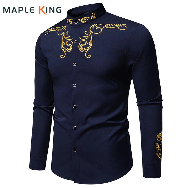 Дворцовый стиль, дизайнерская одежда с цветочной вышивкой, мужские классические рубашки, высокое качество, мужские вечерние рубашки с длинным рукавом, вечерние рубашки с воротником Генри
Дворцовый стиль, дизайнерская одежда с цветочной вышивкой, мужские классические рубашки, высокое качество, мужские вечерние рубашки с длинным рукавом, вечерние рубашки с воротником Генри